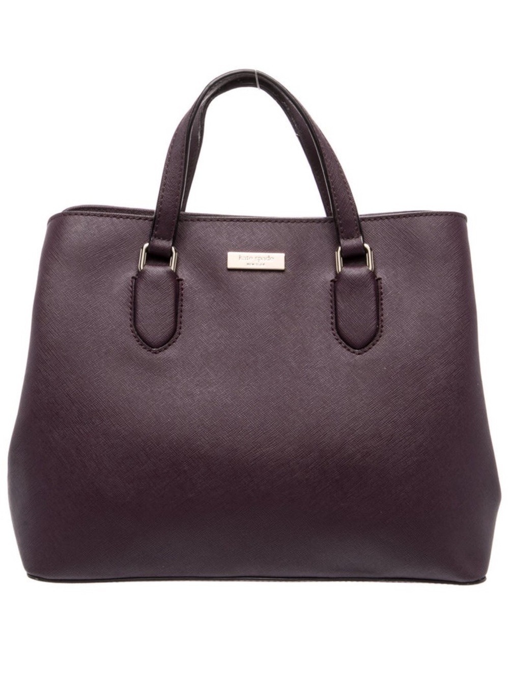 Kate Spade New York Laurel Way Evangelie Purple Saffiano Leather Satchel ⚠️ FLAW